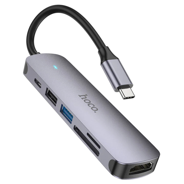 Adaptador HOCO HB28 Tipo C 6x1 60W - Imagen 3