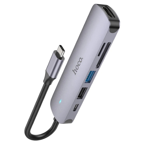 Adaptador HOCO HB28 Tipo C 6x1 60W - Imagen 2
