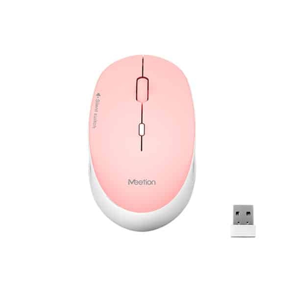 Mouse Inalámbrico Silencioso Meetion MT-R570 Rosa