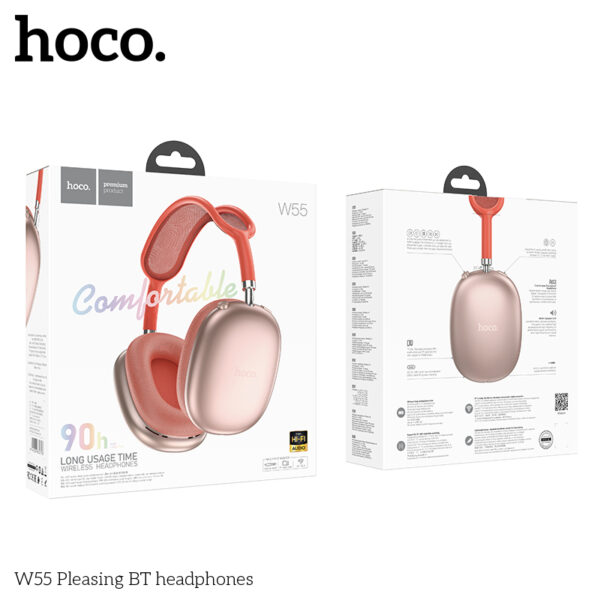 Audífonos Inalámbricos HOCO W55 Comfortable Rosado - Imagen 3