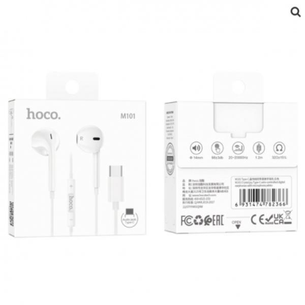 Audífonos HOCO M101 Tipo-C Blanco - Imagen 3