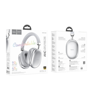 Audífonos Bluetooth HOCO W35 MAX Confortable 90 Hrs. ANC Plateado