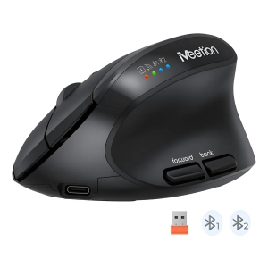 Mouse Inalámbrico Ergonómico Meetion BTM008 Negro Recargable